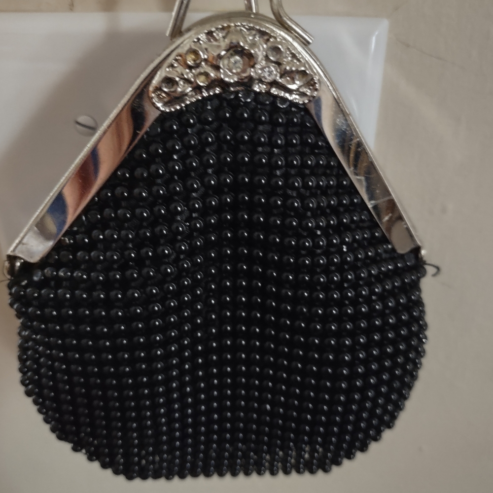 Elegant Black Beaded Clutch